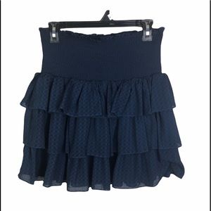 Designers Remix Navy Enigma ruffle Mini skirt